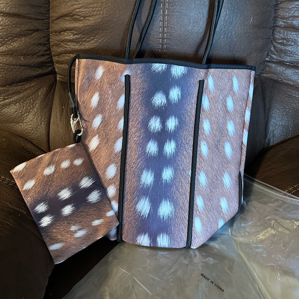 Stylish Brown and White Tote Bag